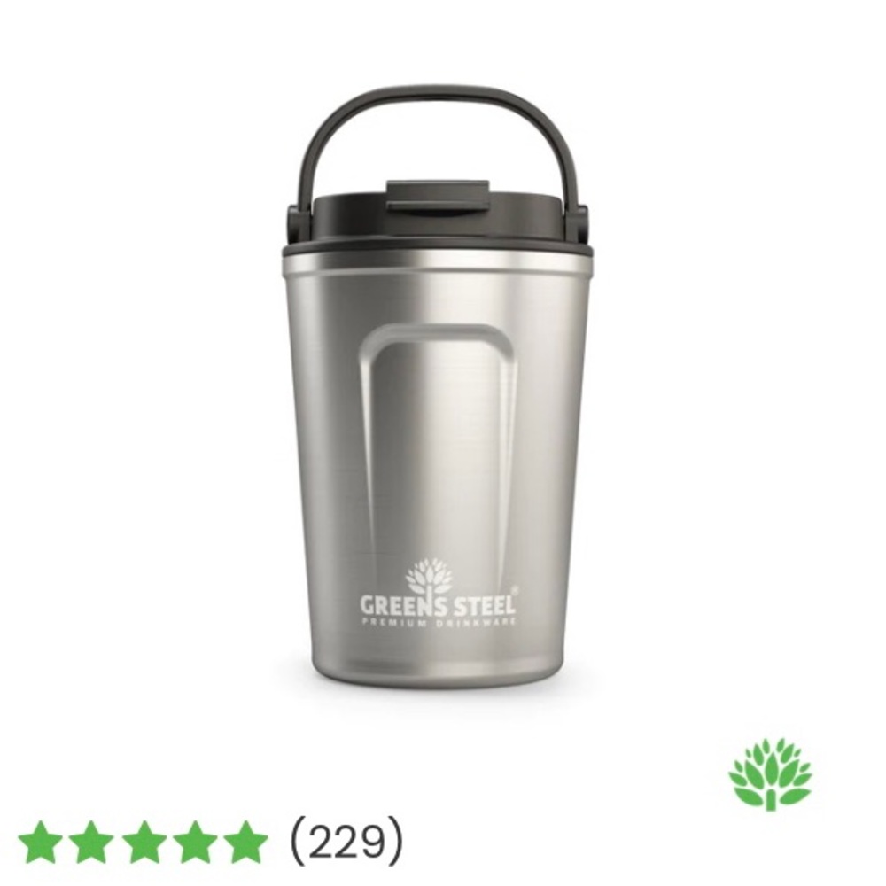 Two 12oz Stainless Steel Coffee / Tea Travel Mugs w/ Handles